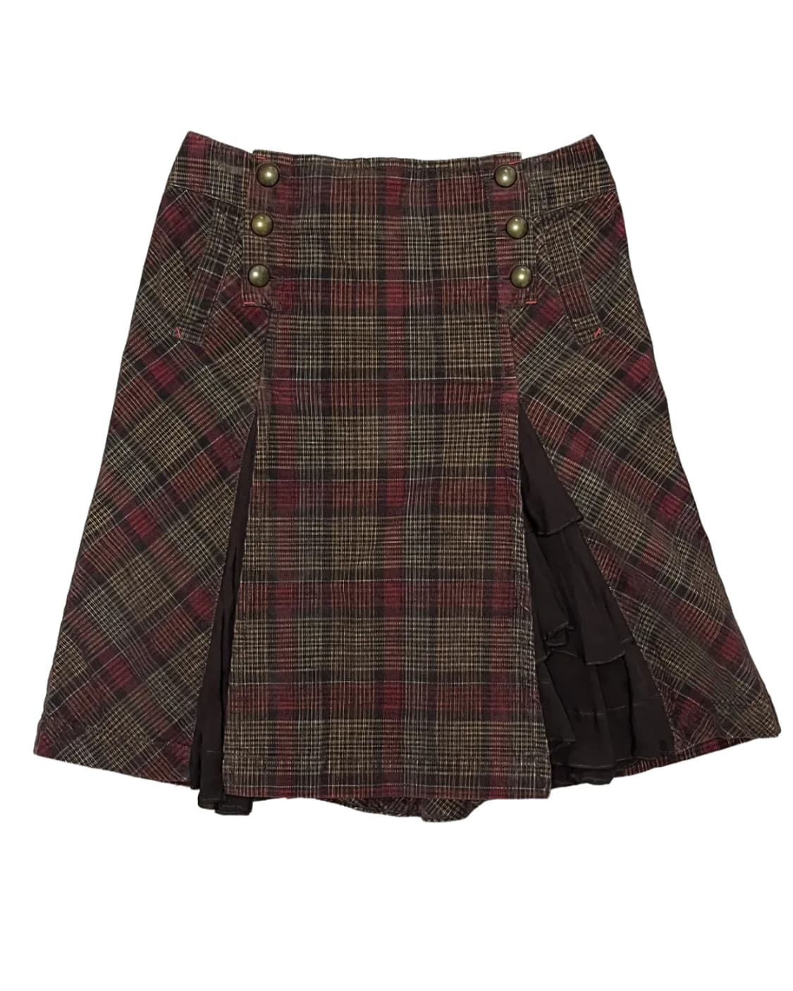 Corduroy check slit skirt 상품이미지1