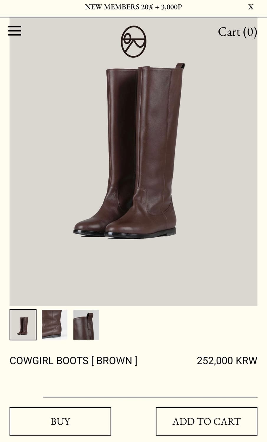 아우로 카우걸 부츠 브라운- Ouro cowgirl boots 상품이미지1