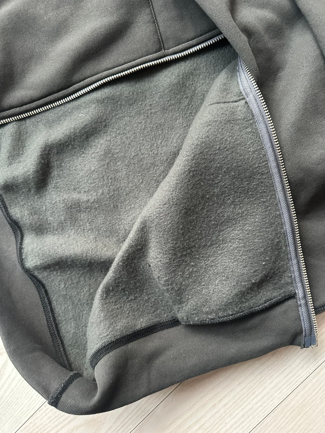 프릭스스토어 12온즈 오버핏 후드집업(차콜) 상품이미지8