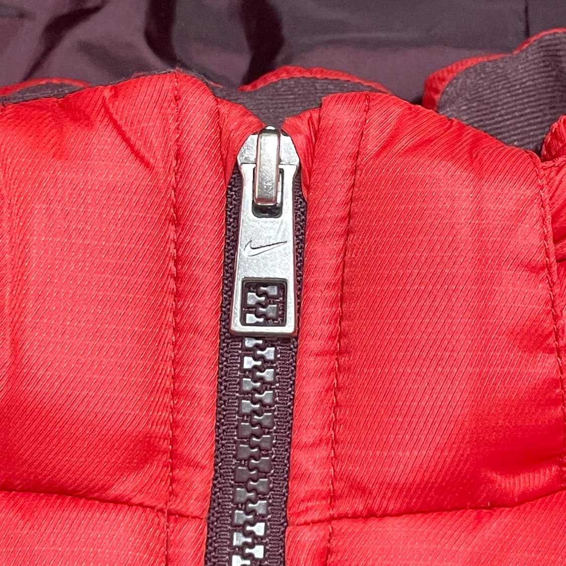 나이키 스우시로고 레드 폴리 패딩점퍼 여성L 상품이미지3