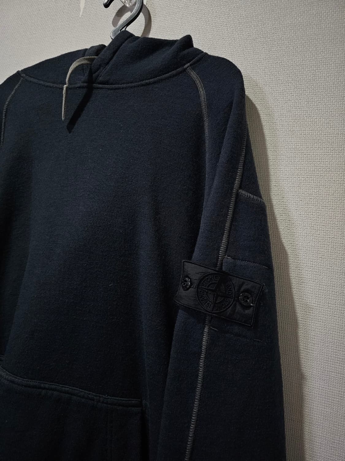 정품 스톤아일랜드 쉐도우 프로젝트 블랙와펜 울 코튼 후드티 100 / L 상품이미지2