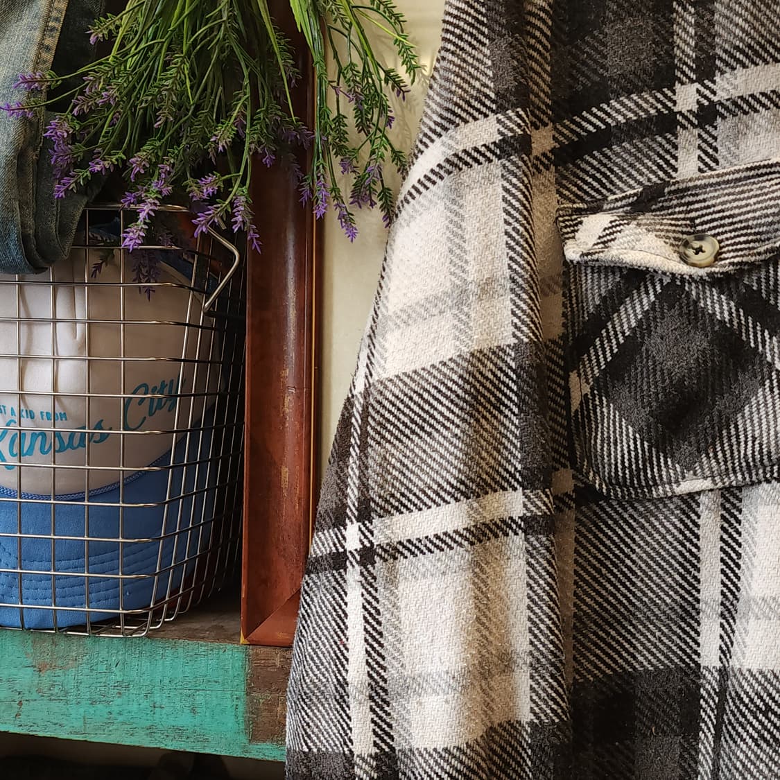 90s 아메리칸 빈티지 체크셔츠 헤비 플란넬 워크셔츠 블루 xl 상품이미지5