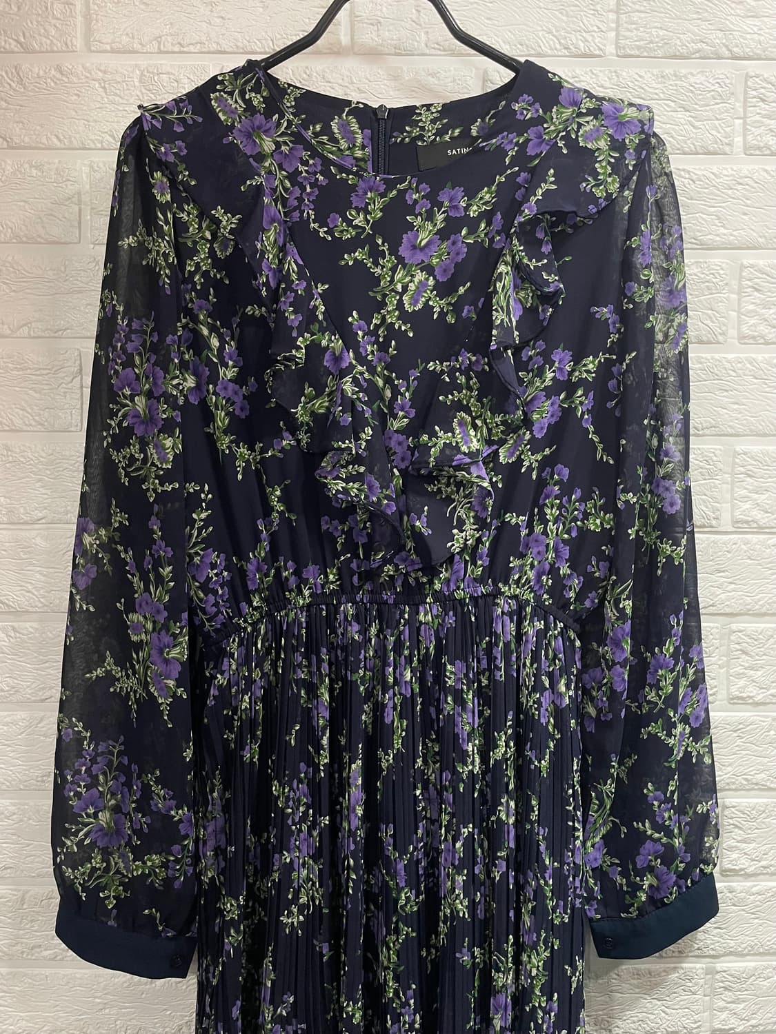 SATIN 샤틴 플라워 쉬폰 롱원피스 데이트룩하객룩 상품이미지3