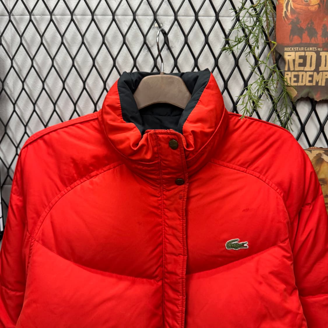 00s 라코스테 리버시블 덕다운 패딩 점퍼 레드 블랙 상품이미지6