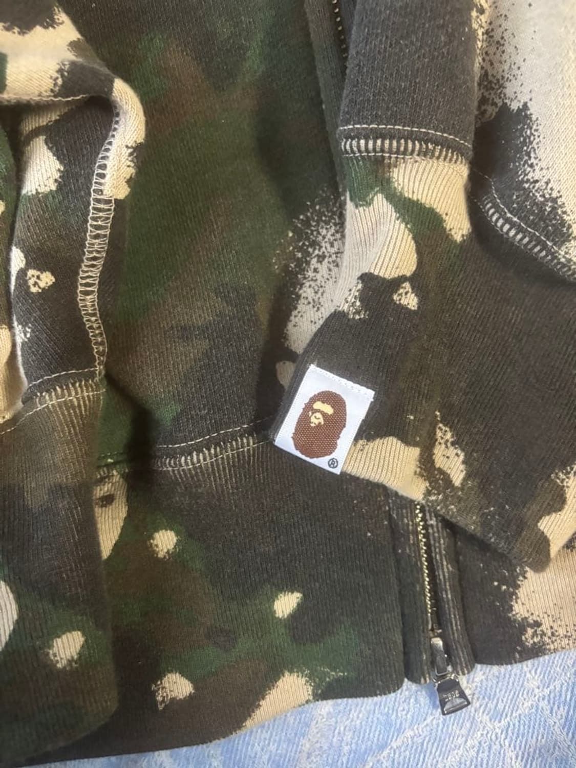 베이프 맵 카모 샤크 후드집업 그린 상품이미지6