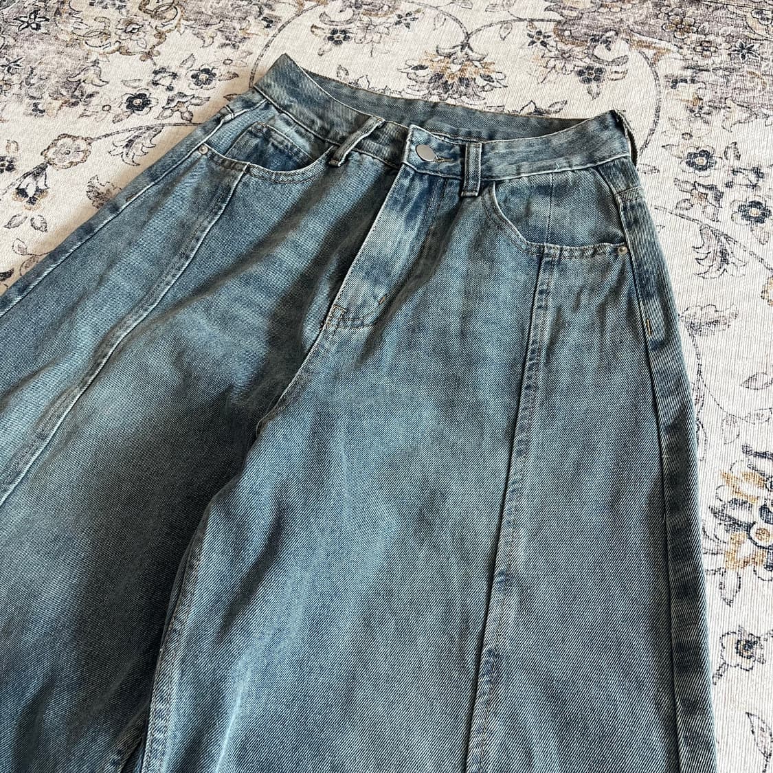 빈티지 절개 디테일 데님 벌룬팬츠 상품이미지3