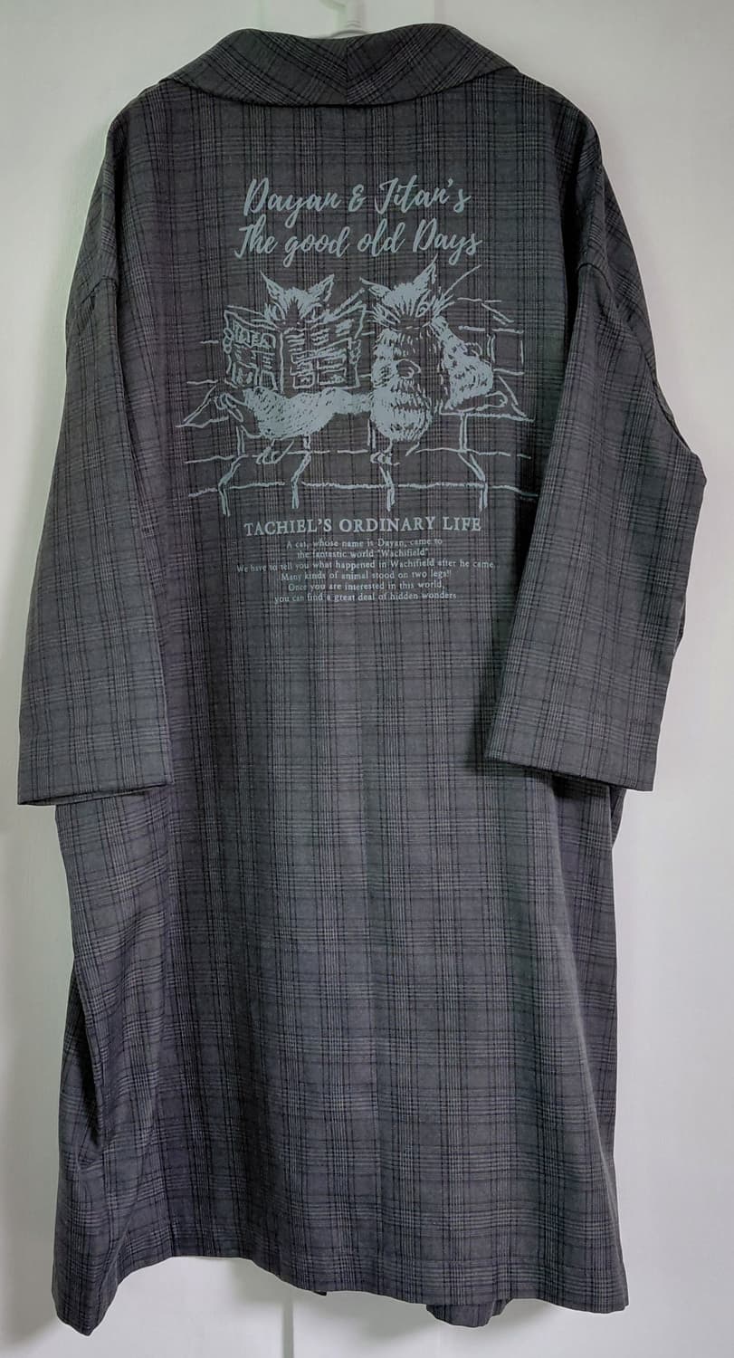 [희귀/오버핏] WACHIFIELD 다얀 자수 체크 오버사이즈 롱코트 상품이미지8