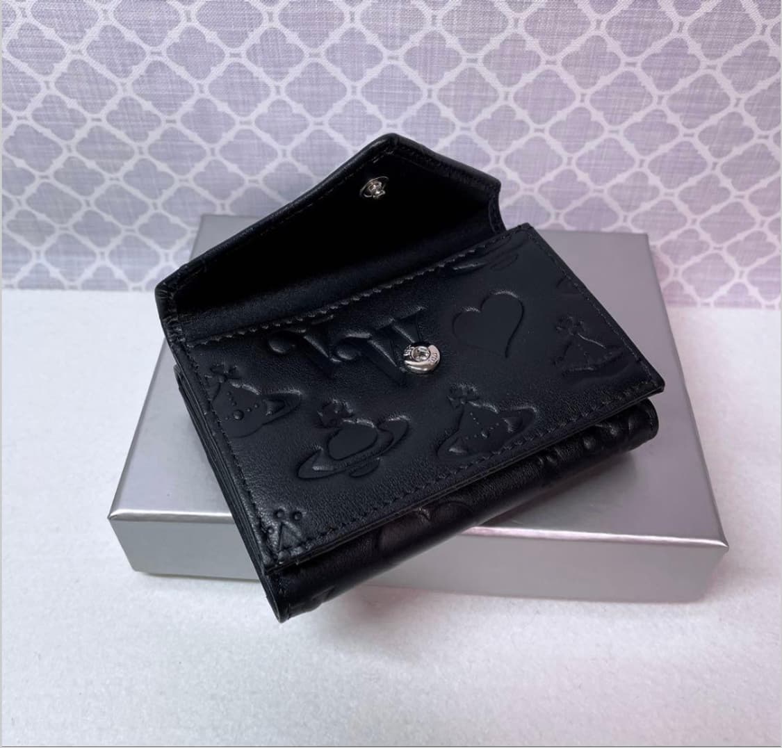 비비안웨스트우드 아카이브 무광 블랙 레더 실버 orb 하프월렛 반지갑 상품이미지9