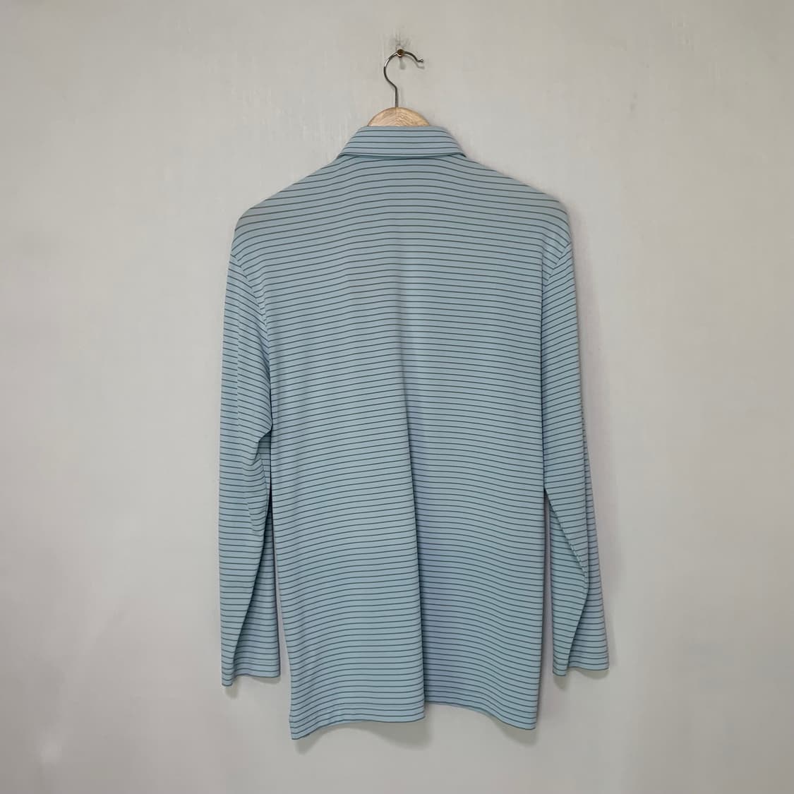 랑방 스포츠 스트라이프 긴팔 폴로티 카라 롱슬리브 스카이블루 남녀공용 상품이미지5