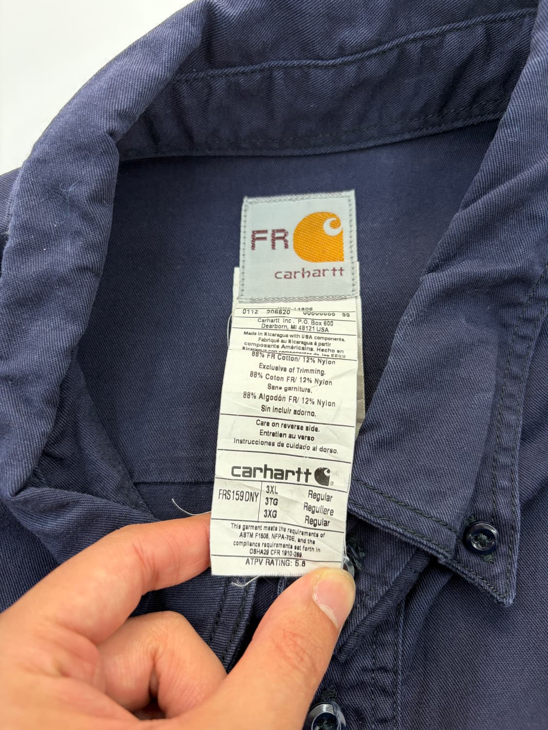 Carhartt FR 워크 셔츠 네이비 상품이미지3