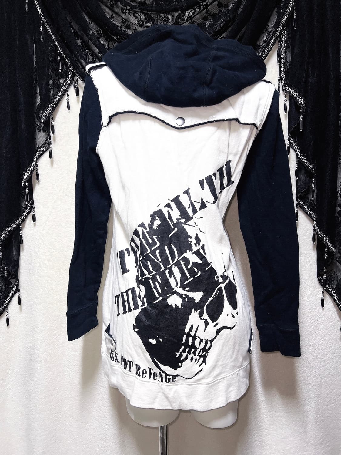 섹스팟리벤지 고스펑크 스컬 y2k 그런지 후드집업 자켓 emo 서브컬쳐 상품이미지1