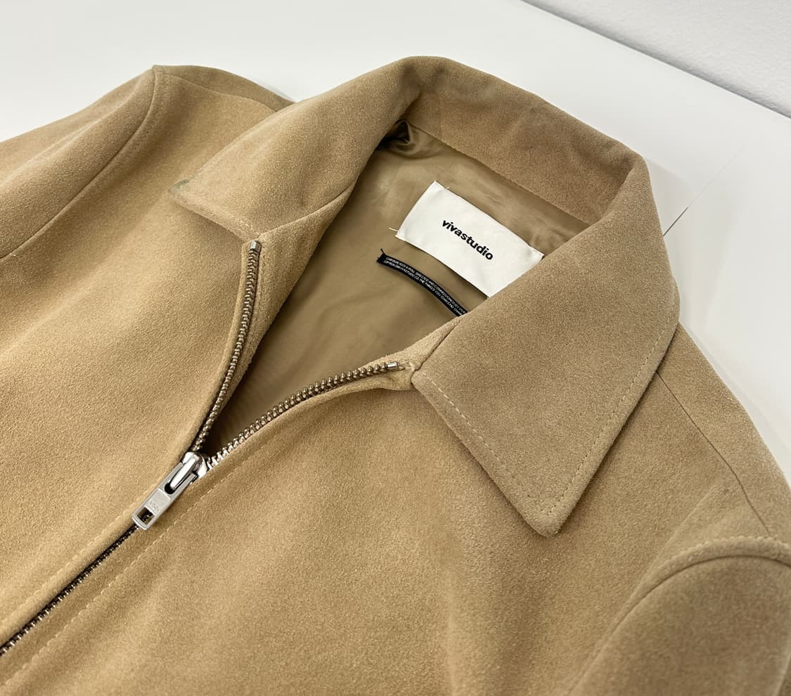 스웨이드 가죽 사선지퍼 가죽자켓 M 상품이미지4