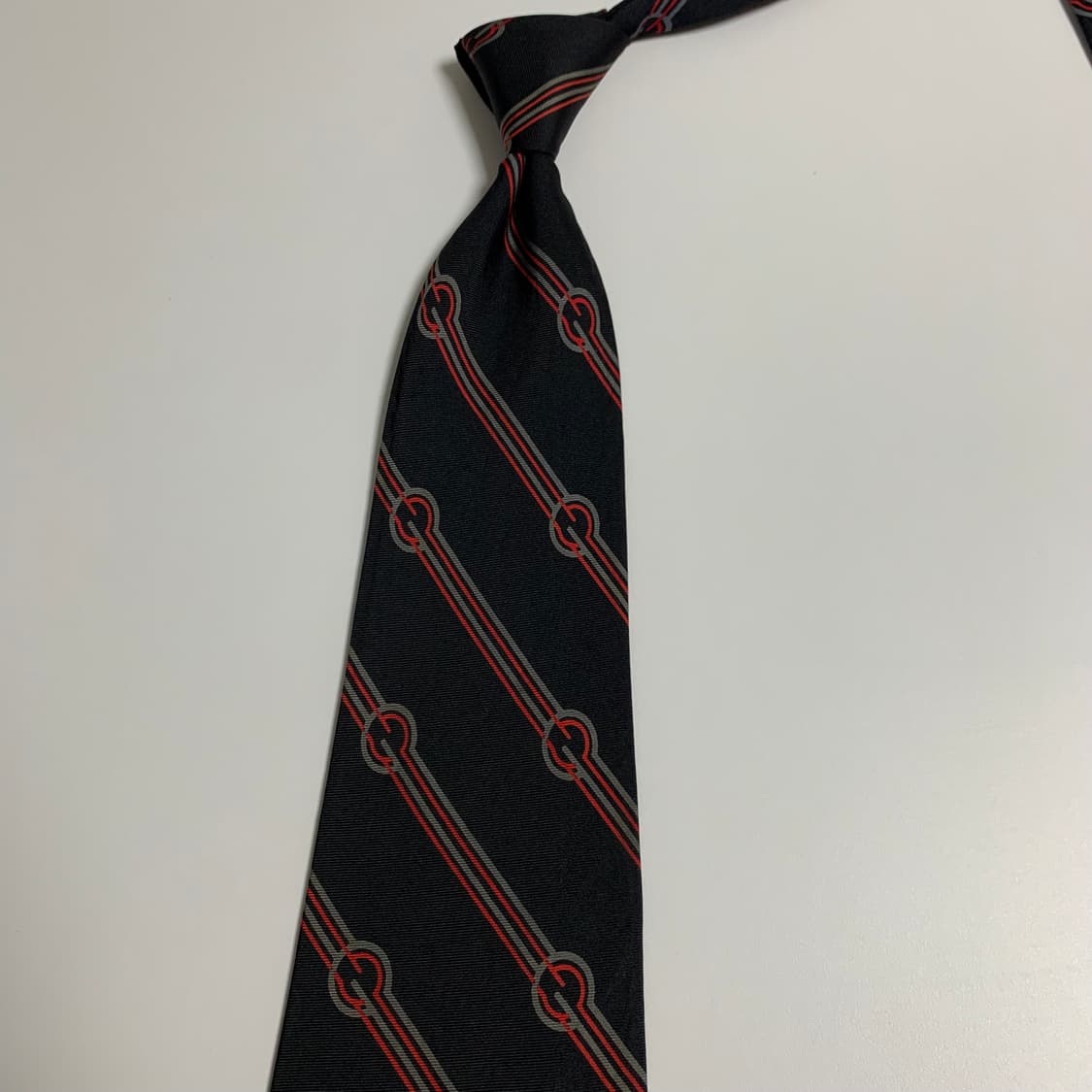 구찌(GUCCI) GG모노그램 블랙 스트라이프 빈티지넥타이 명품 A등급 상품이미지8