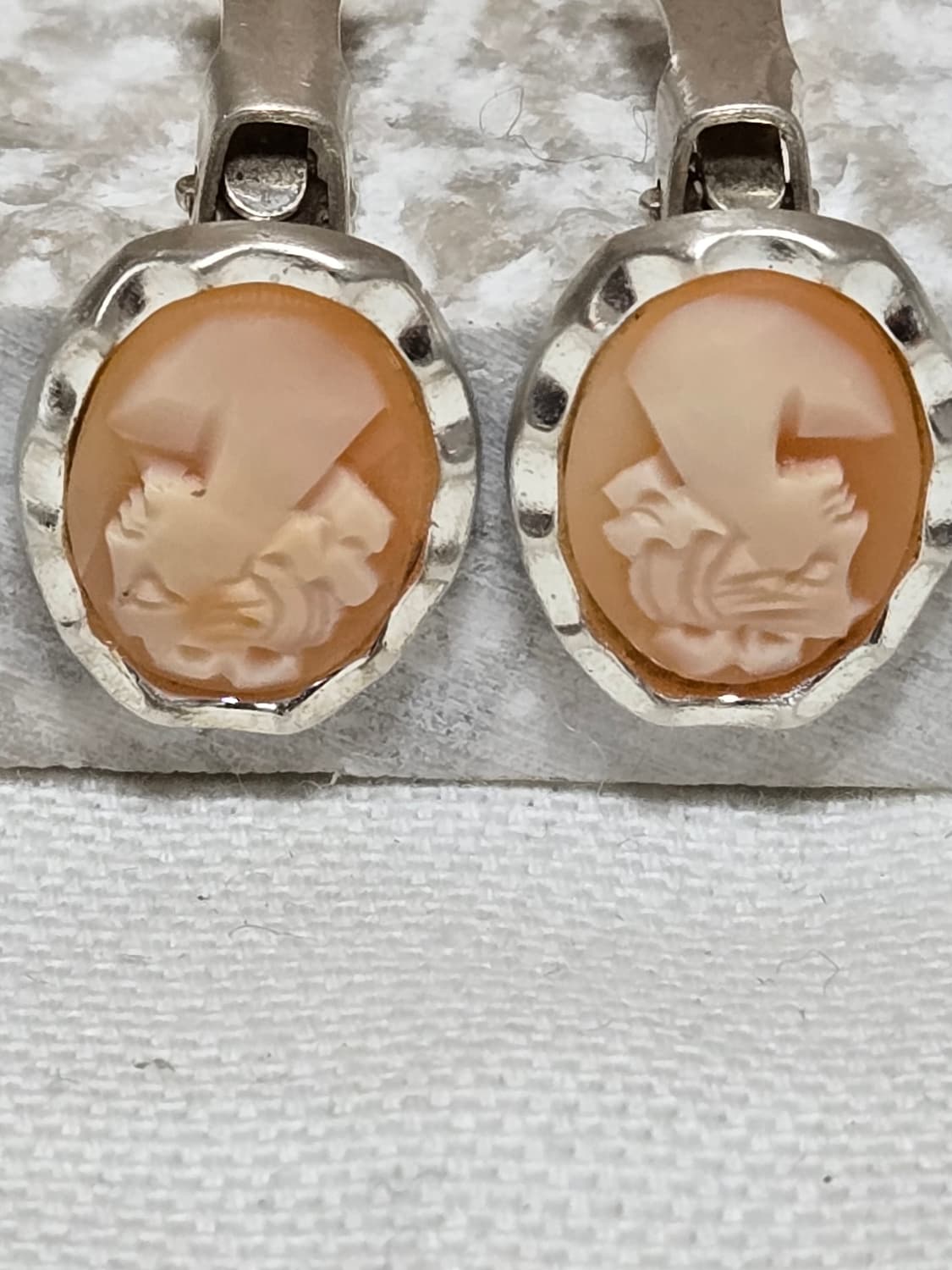 리얼 쉘카메오  실버 925 엔틱 클립형 귀걸이 상품이미지9