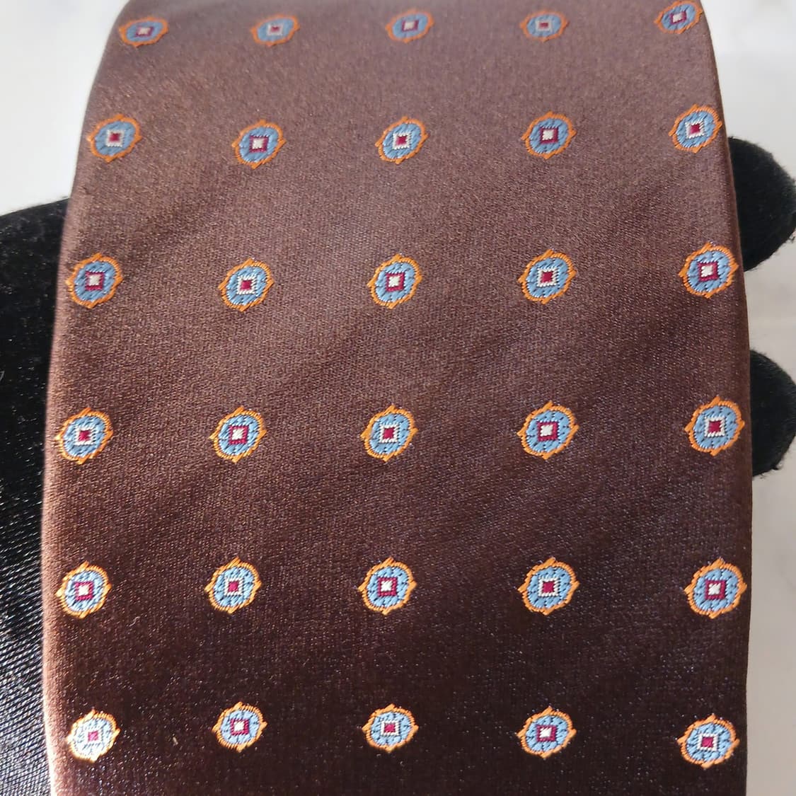 폴스튜어트 실크 브라운 미세 패턴 넥타이 8.8cm A+등급 A18950 상품이미지6