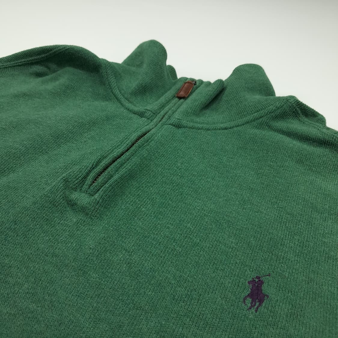 CN877 2XL 폴로 랄프로렌 그린 하프집업 긴팔 니트 스웨터 상품이미지5