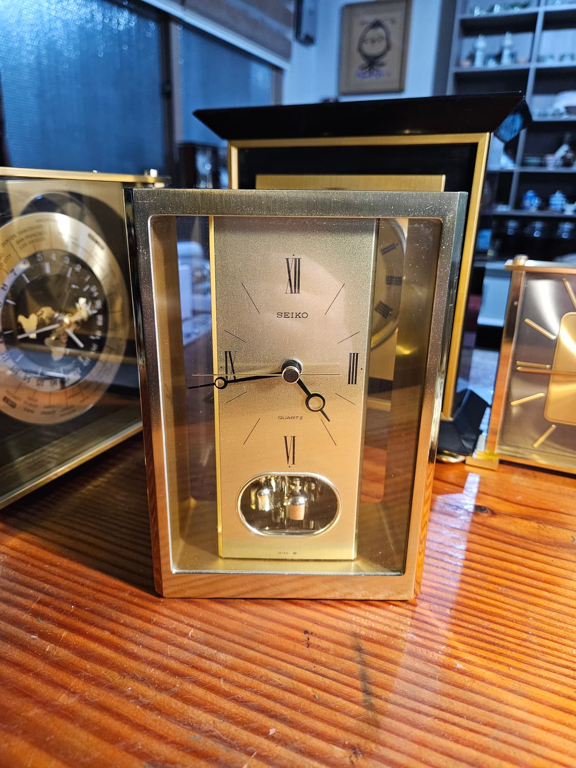 세이코 황동제작 프리미엄 빈티지 탁상시계 쿼츠 상품이미지3