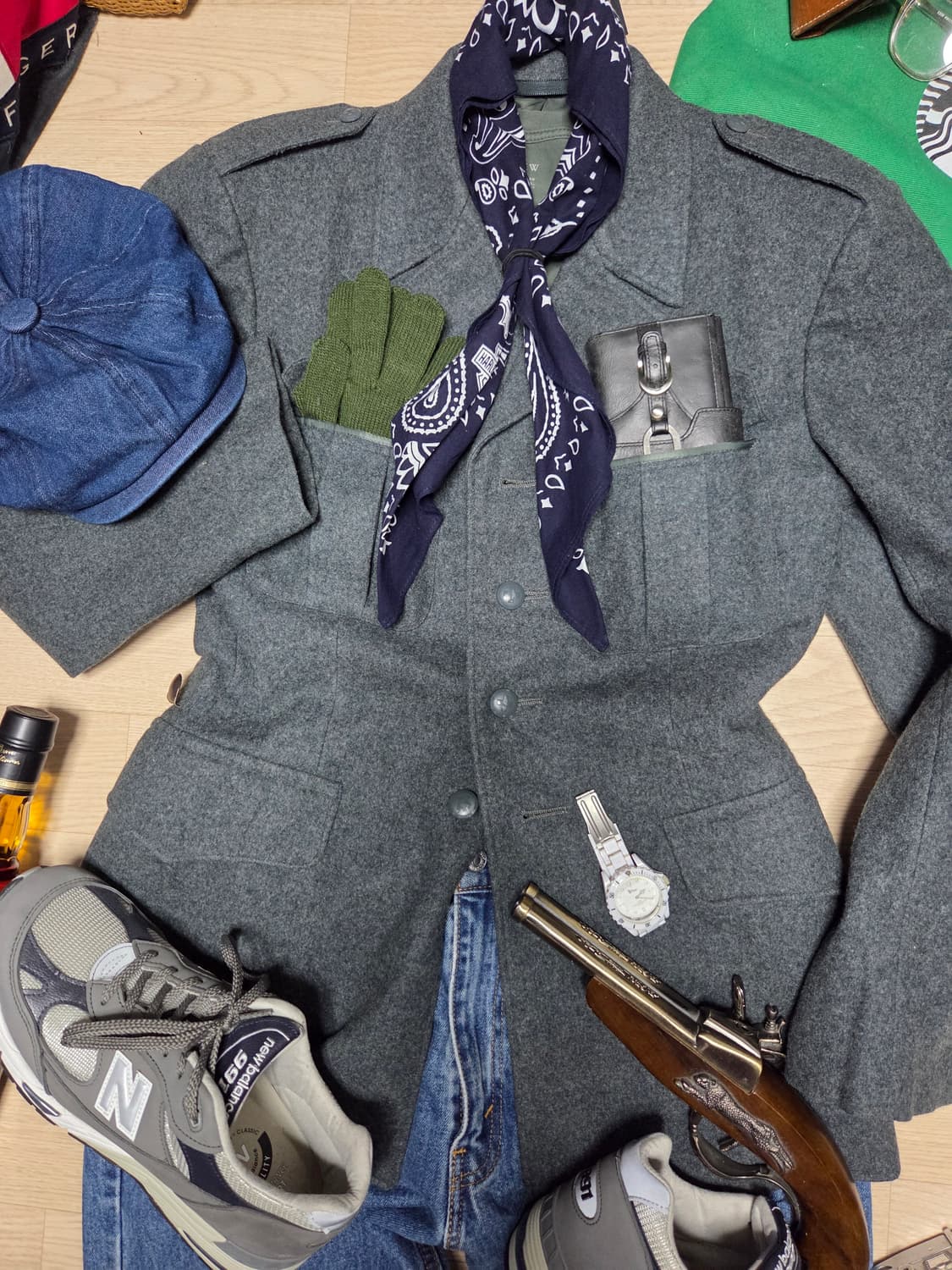 SWISS 밀리터리 군 정복 전술 견장 자켓 블레이저 코트 상품이미지1