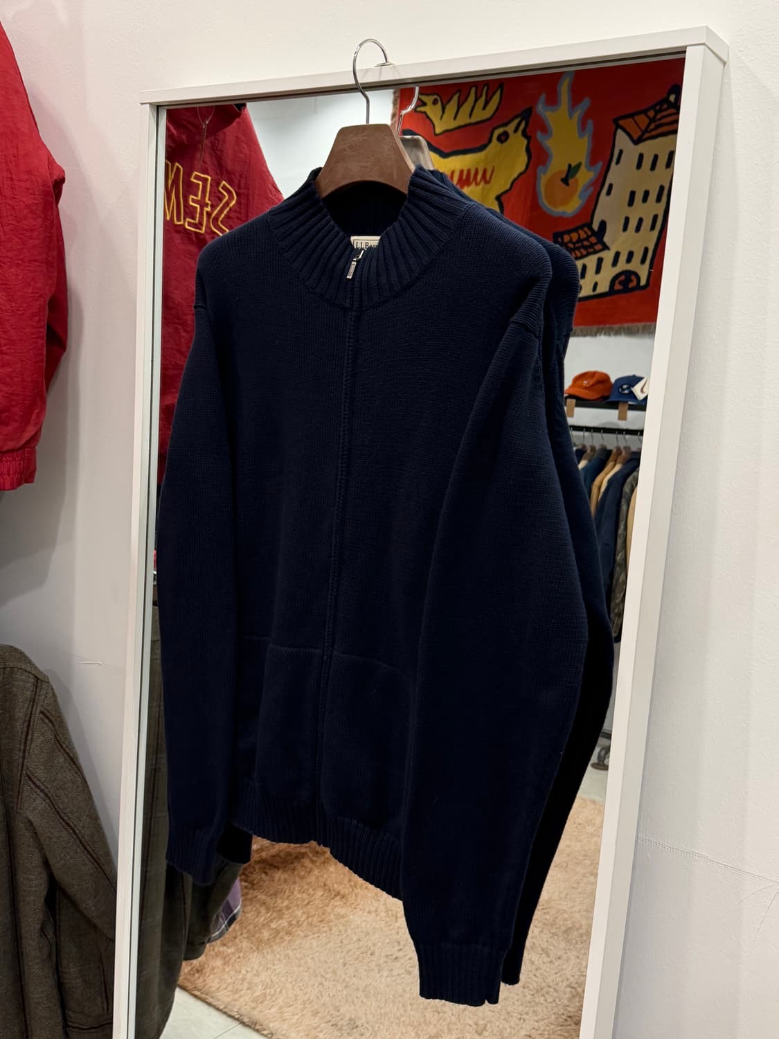 00s L.L.Bean 엘엘빈 코튼 니트 집업 (black) 상품이미지1