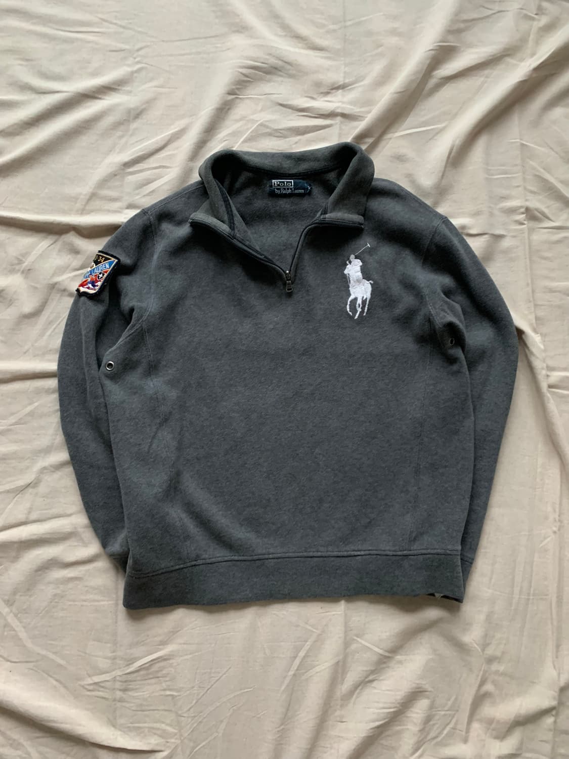 폴로 랄프로렌 빅포니로고 그레이 반집업 니트 상품이미지6