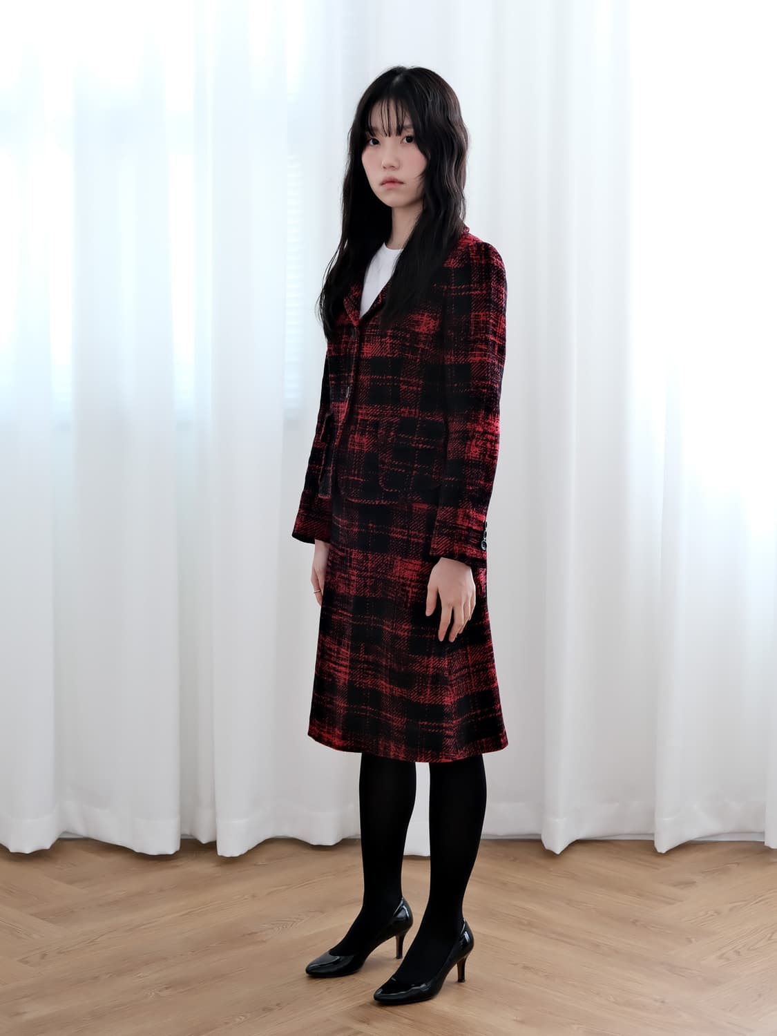 DKNY 레드 체크 셋업 90/28inch  상품이미지2