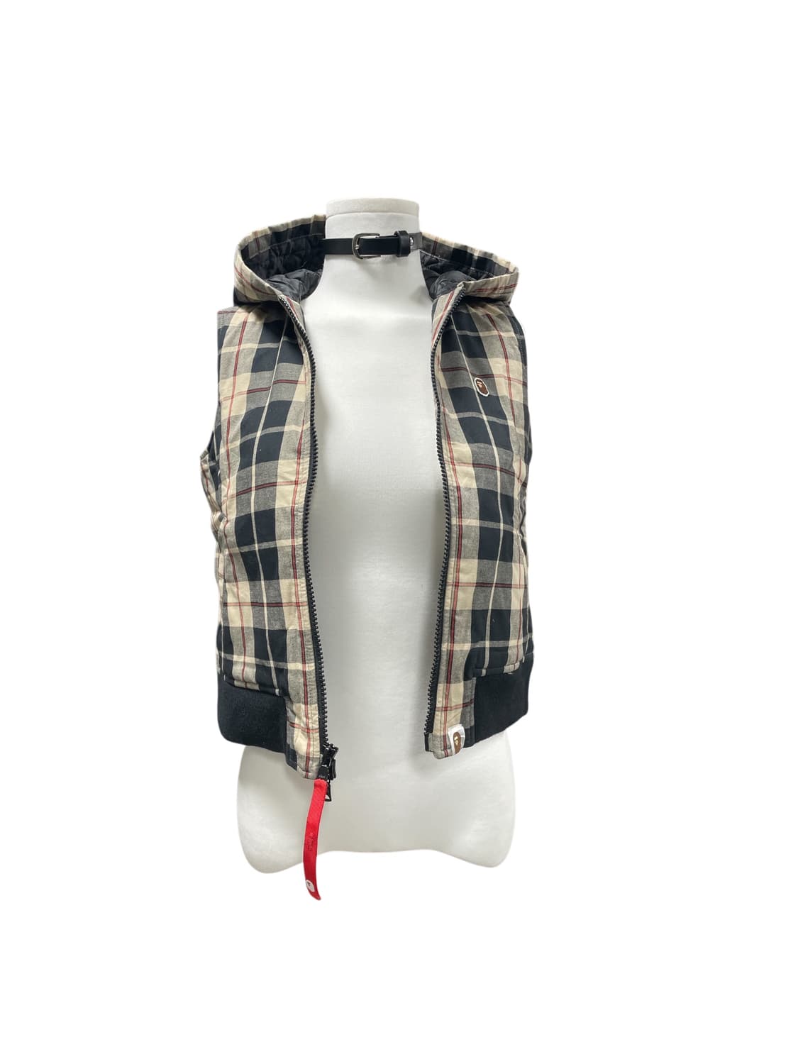 정품 베이프 너드체크 누빔 조끼 후드패딩(44) 상품이미지8