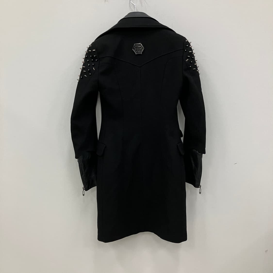 필립 플레인 꾸뛰르 스터드 가죽 트리밍 코트 XS 상품이미지2