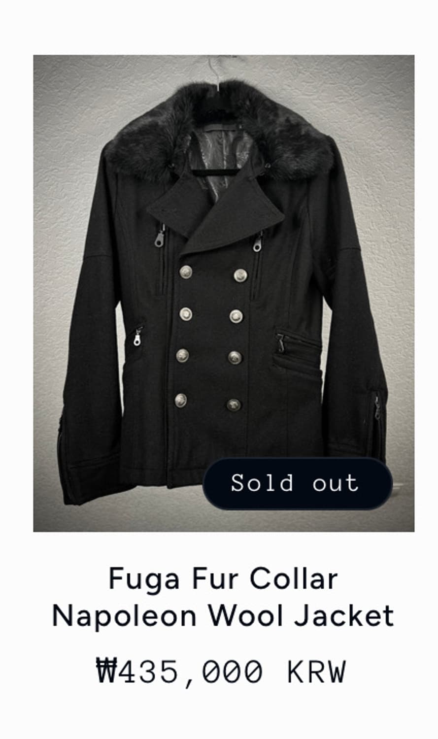 civarize fur collar napoleon wool jacket 상품이미지2