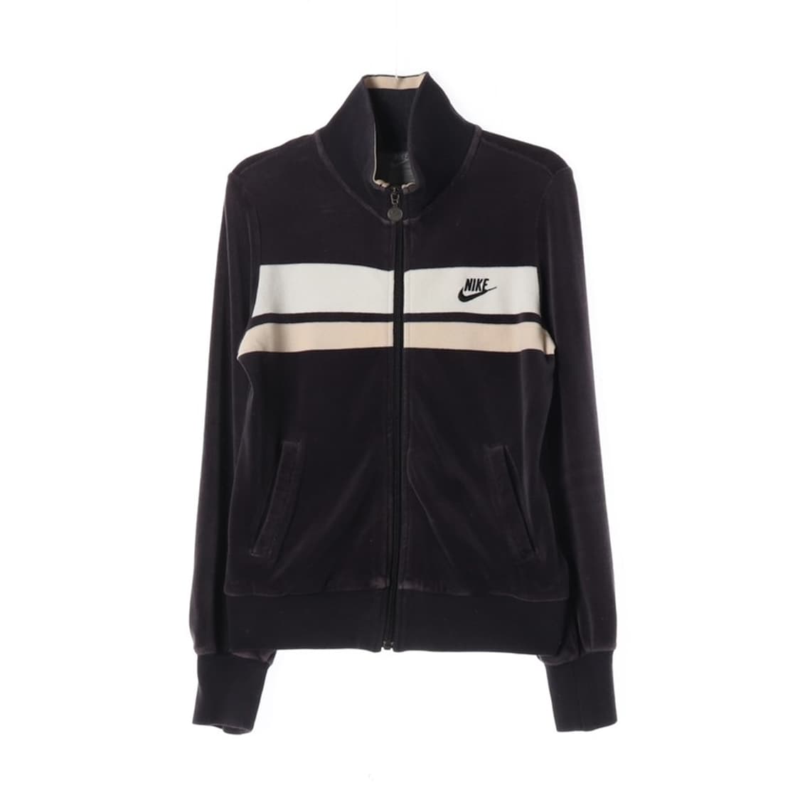 나이키 블랙 앤 베이지 벨루어 트랙 자켓 S 상품이미지1