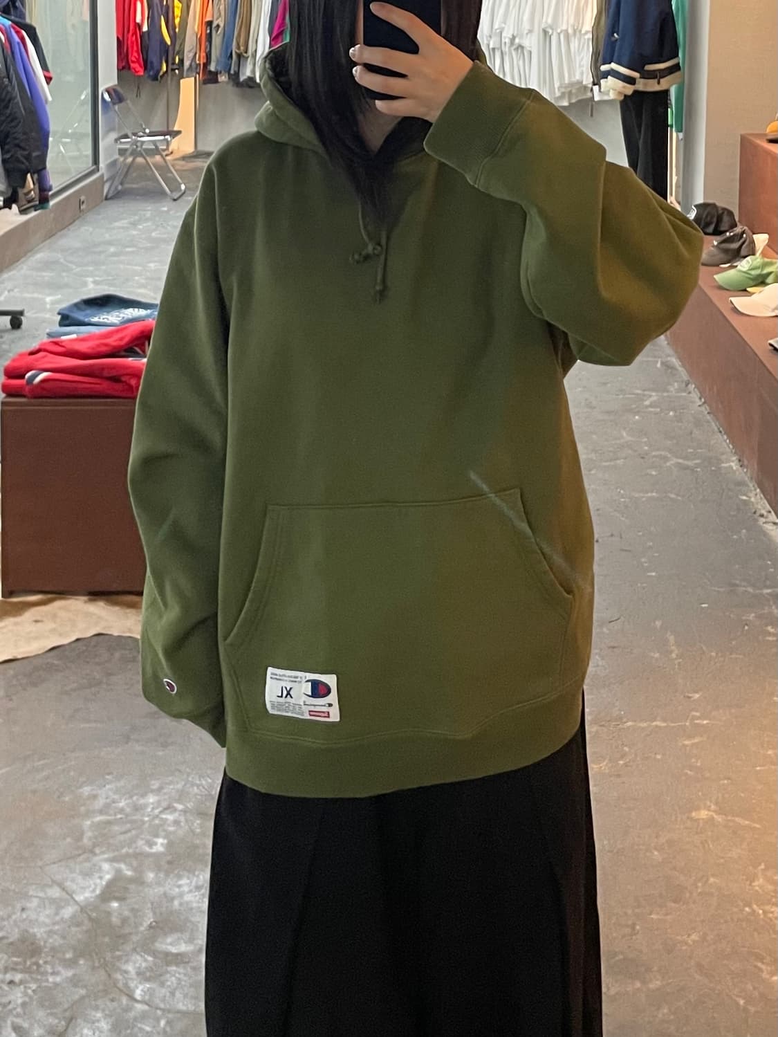 슈프림X챔피온 그린 후드 스웻셔츠 H2181 상품이미지1