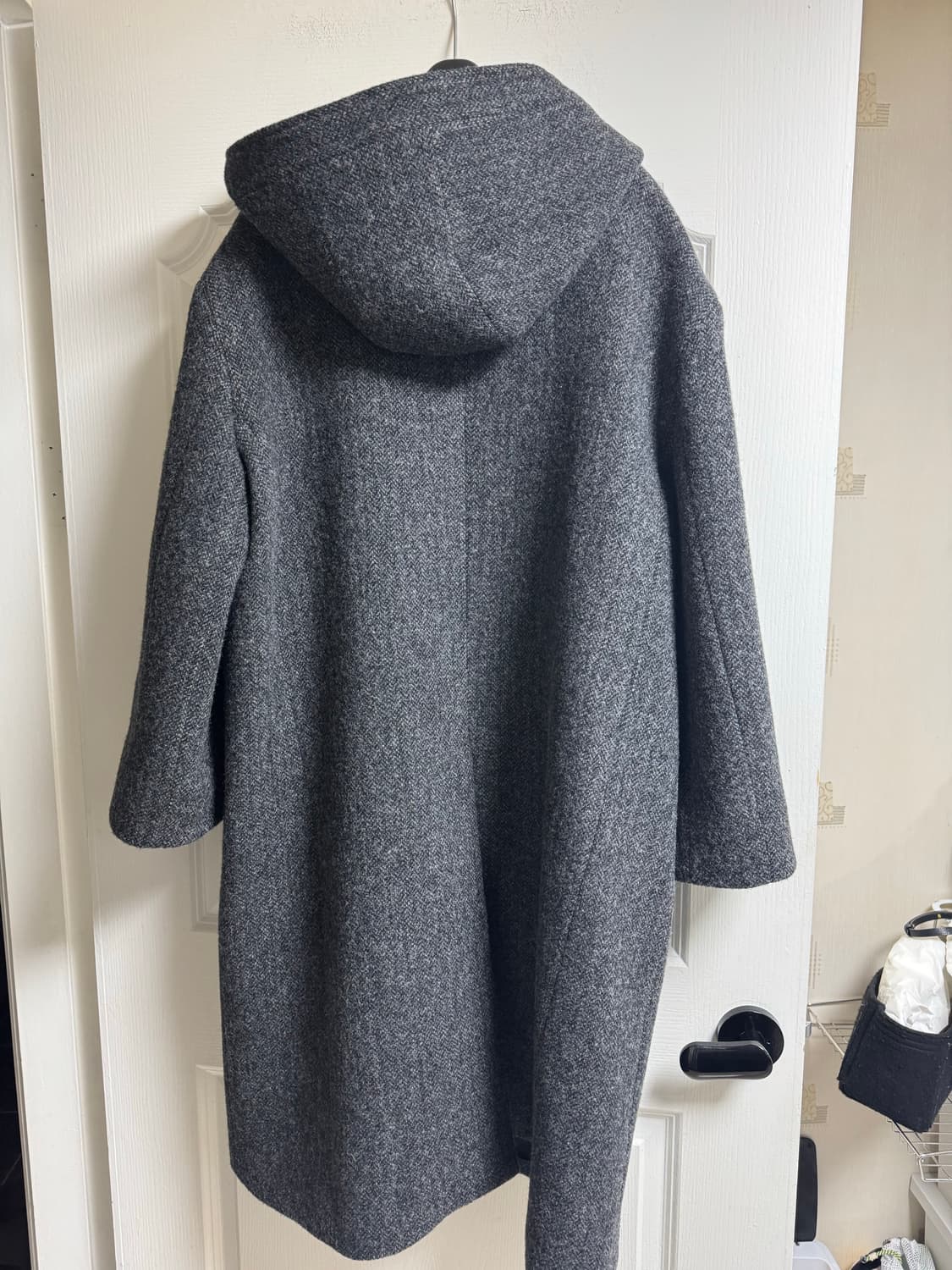 네세서리 헤링본 후드 코트 차콜 상품이미지7