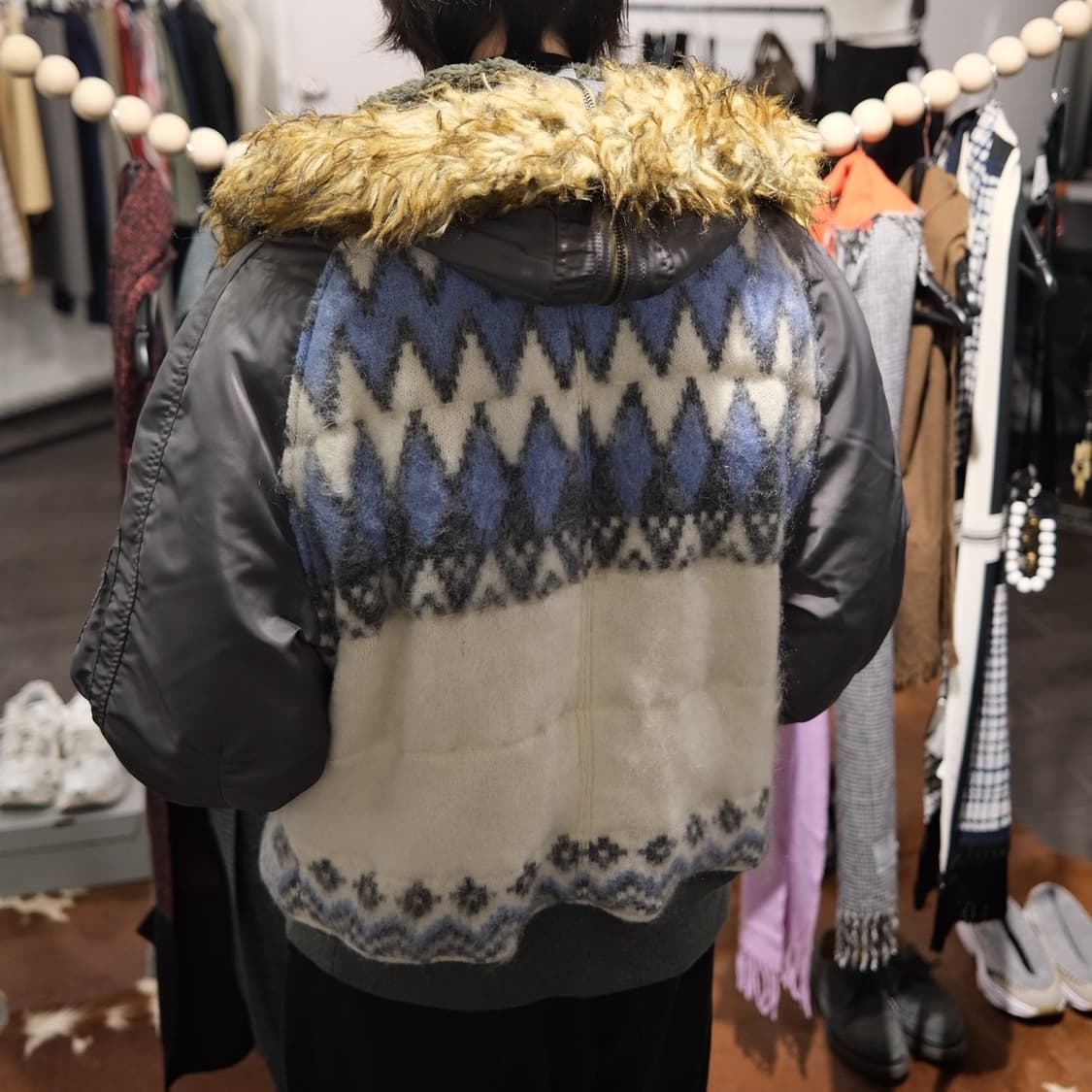 준야와타나베 맨 21aw 니트 도킹 N2B 봄버 자켓 상품이미지4