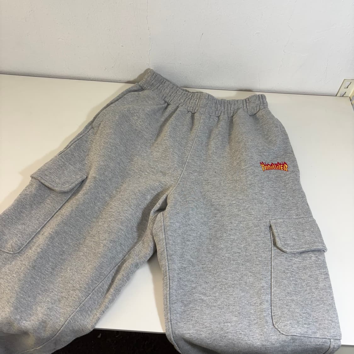 S-M 트레셔 그레이 루즈핏 스웻코튼 카고 조거팬츠 상품이미지1