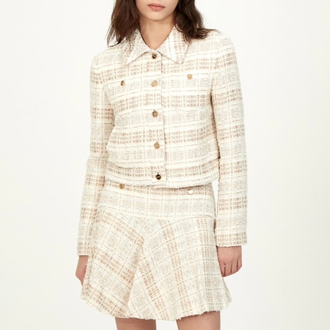 산드로 골드 트위드 셋업 투피스 상품이미지1