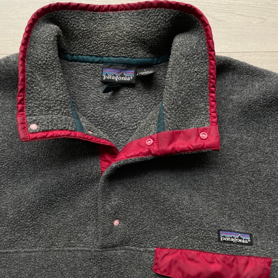 90년대 파타고니아 신칠라 그레이 레드 후리스 플리스 patagonia 상품이미지2