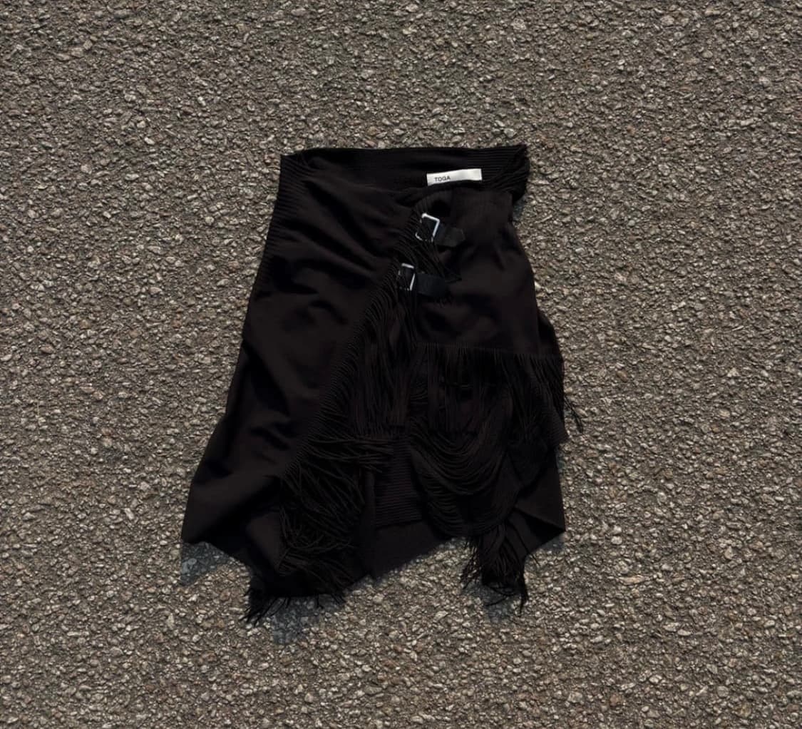 Toga 토가 아카이브 언발란스 프린지 디테일 스커트 상품이미지1