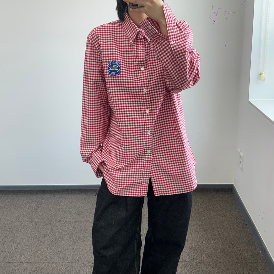 Lacoste 라코스테 레드 체크 셔츠 상품이미지1