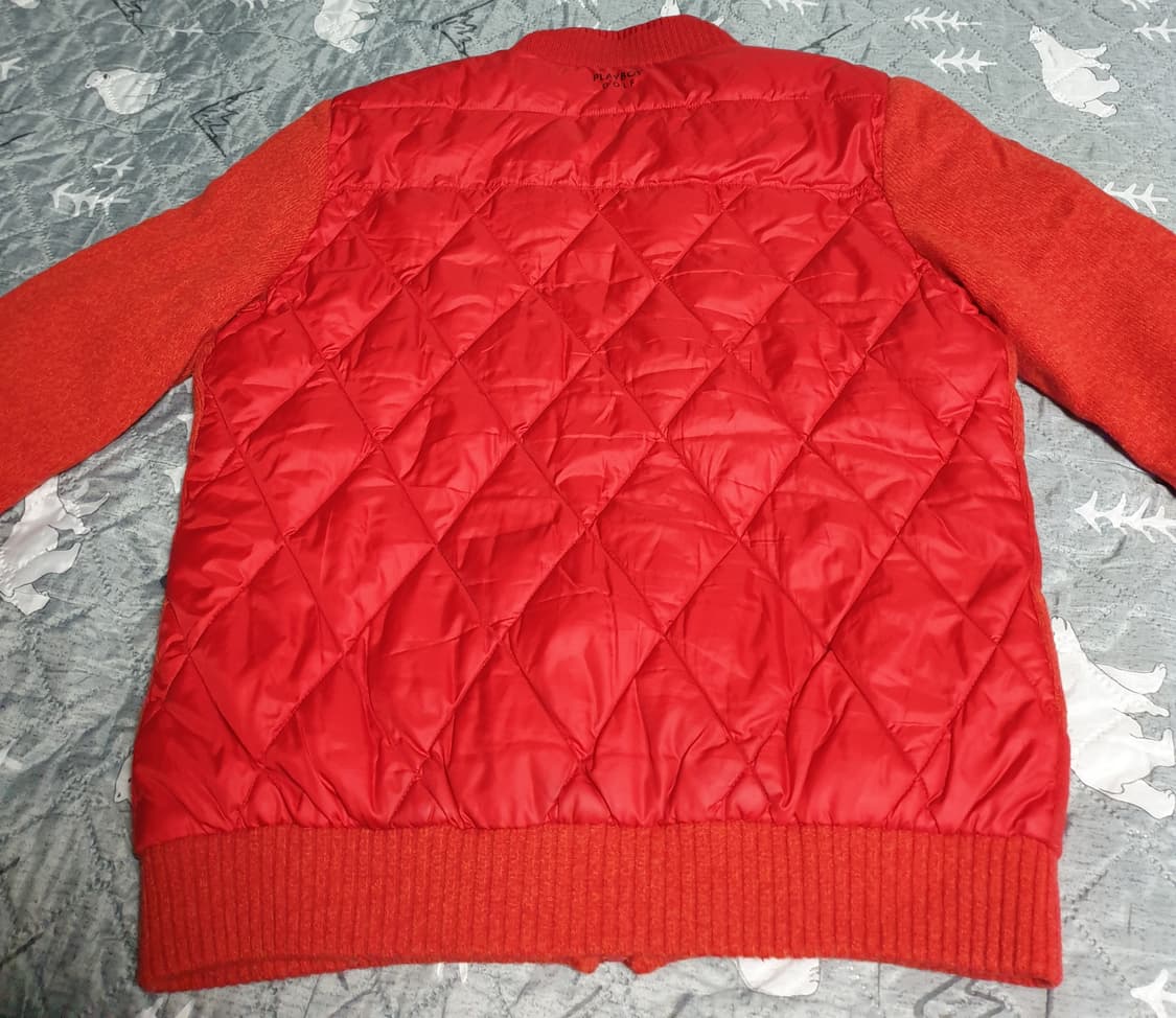 플레이보이골프 나일론 울 혼방 패딩 자켓 레드 (105) 상품이미지3