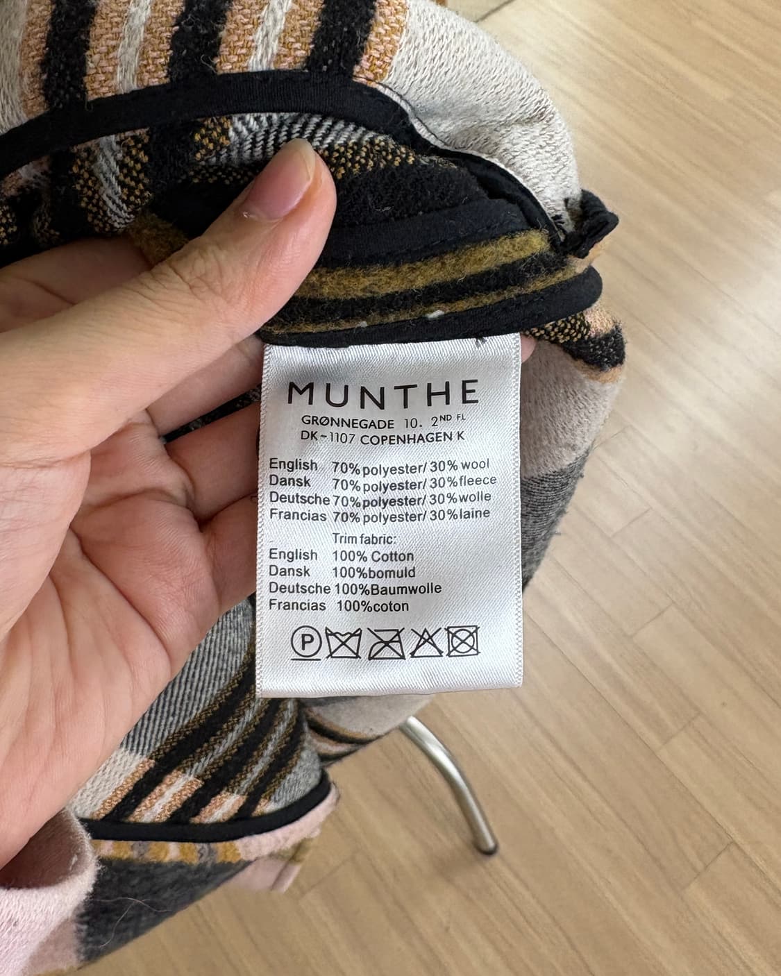 문테 멀티 체크 카라넥 울 블렌드 자켓 상품이미지8