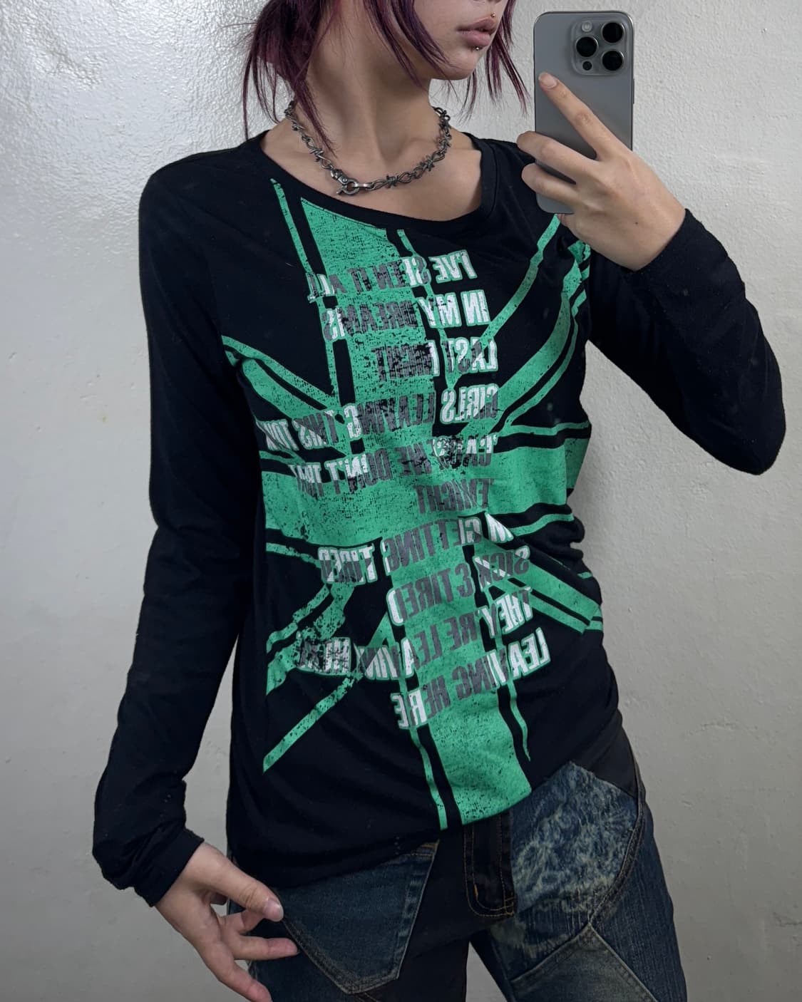 y2k 유니언잭 롱슬리브 상품이미지2
