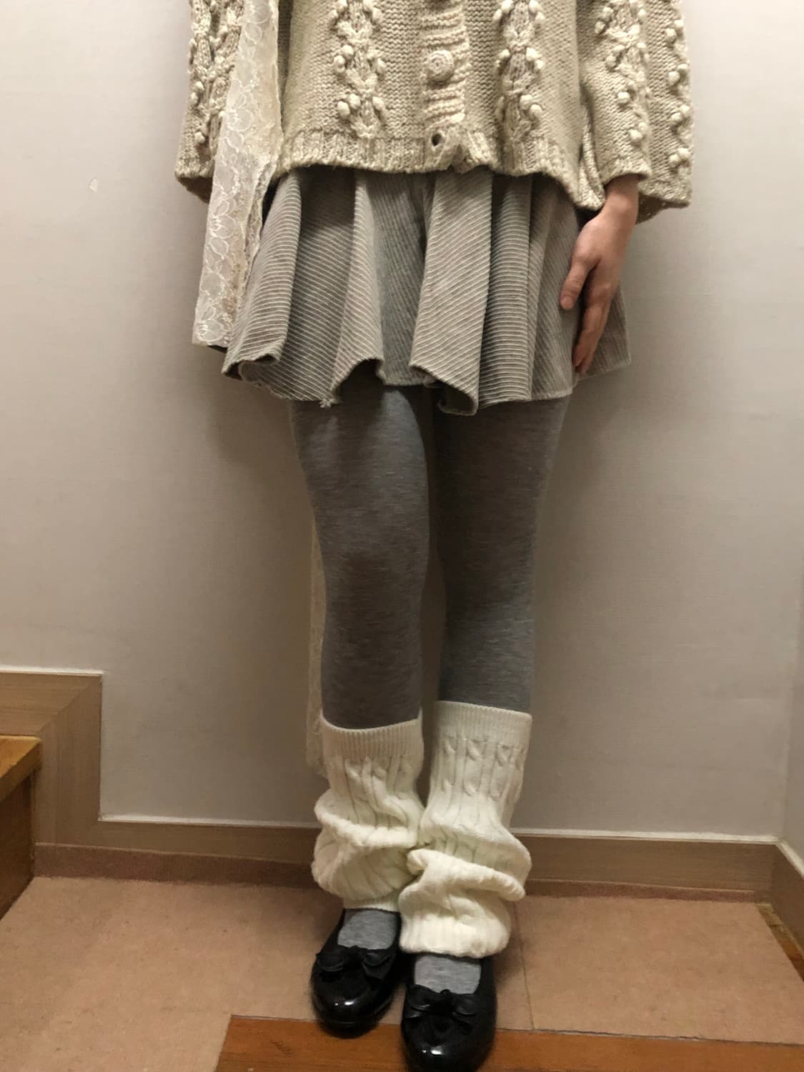 빈티지 베이지 코듀로이 미니 스커트 상품이미지1