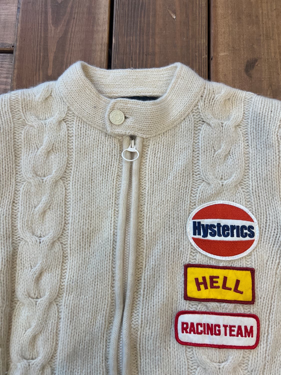 히스테릭글래머 크림 니트 패치 집업 상품이미지7