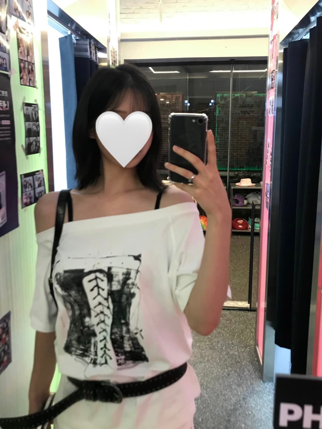 y2k 루즈핏 힙무드 코르셋 프린팅 오프숄더 상품이미지3