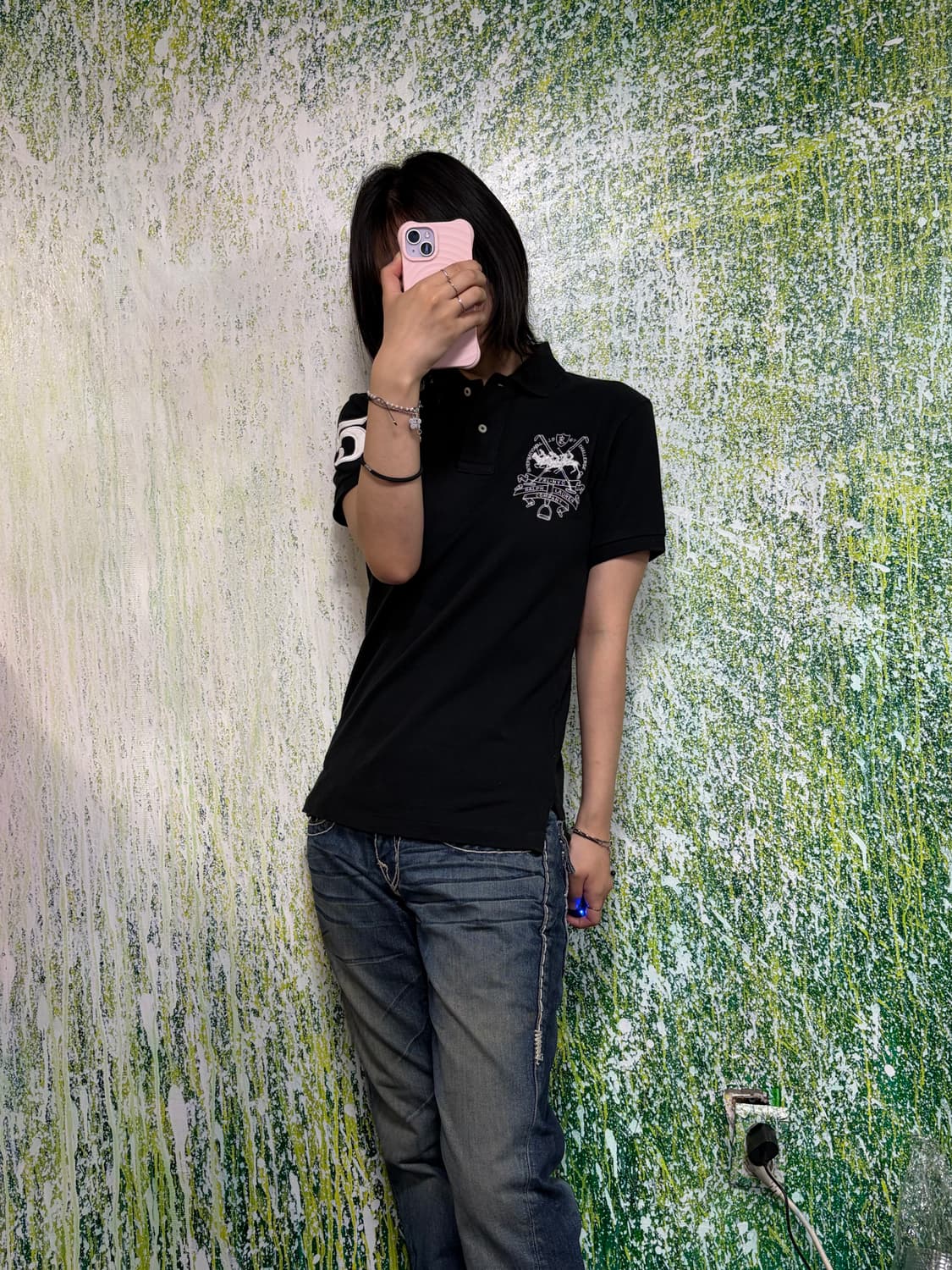 폴로 빅포니 치프키프 체이스 럭비티 블랙 카라 반팔 티셔츠 S 상품이미지4