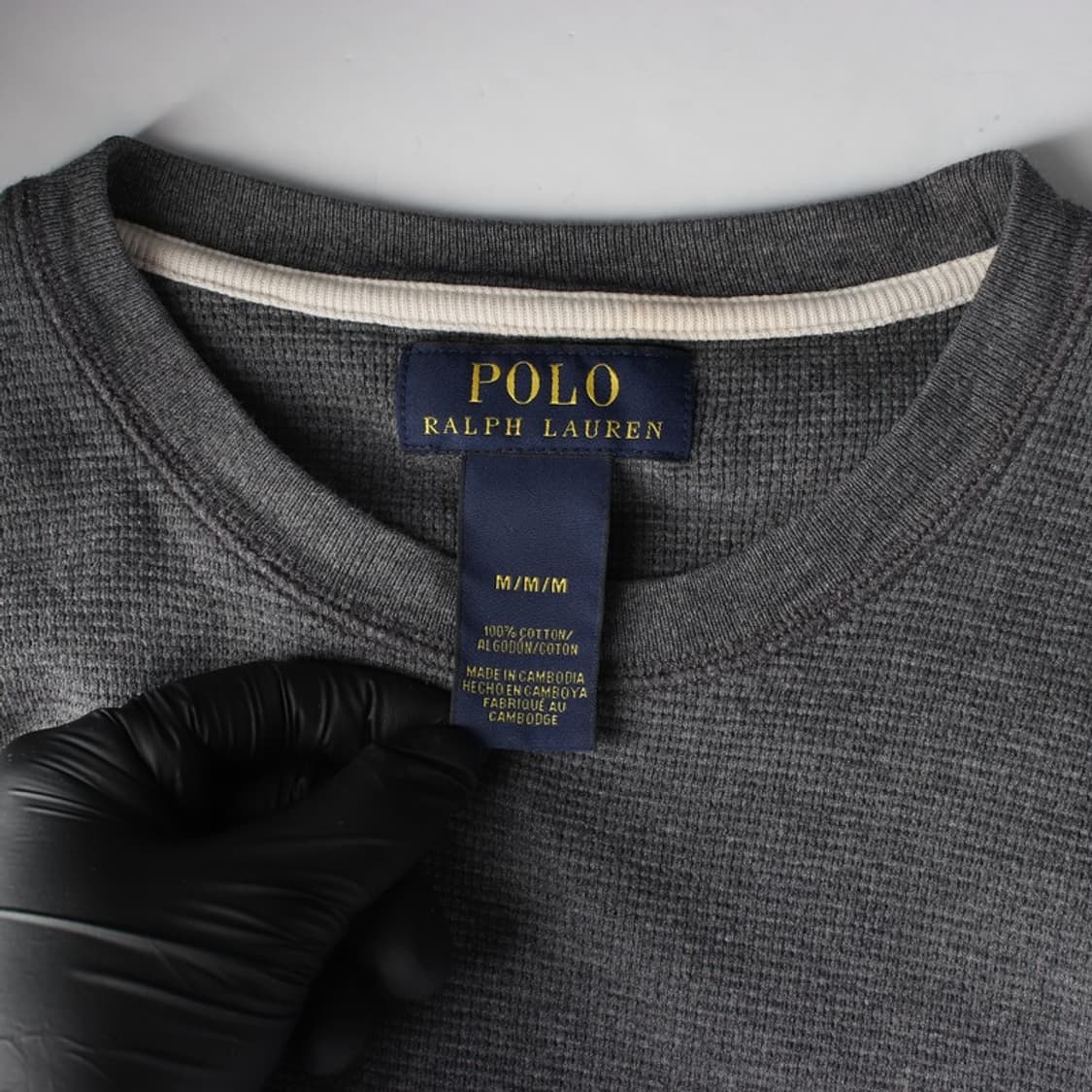 폴로 랄프로렌 와플 와이드 리브 롱슬리브 티셔츠 챠콜 M 상품이미지5