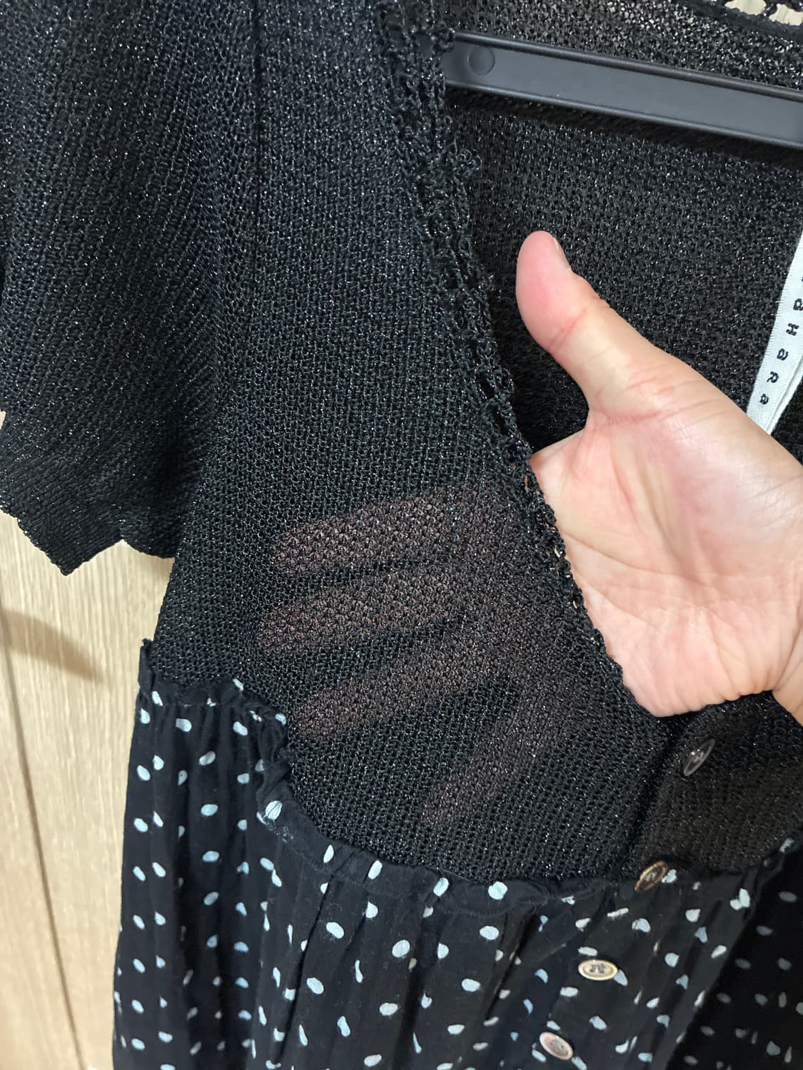 땡땡이 반팔 블라우스  상품이미지3