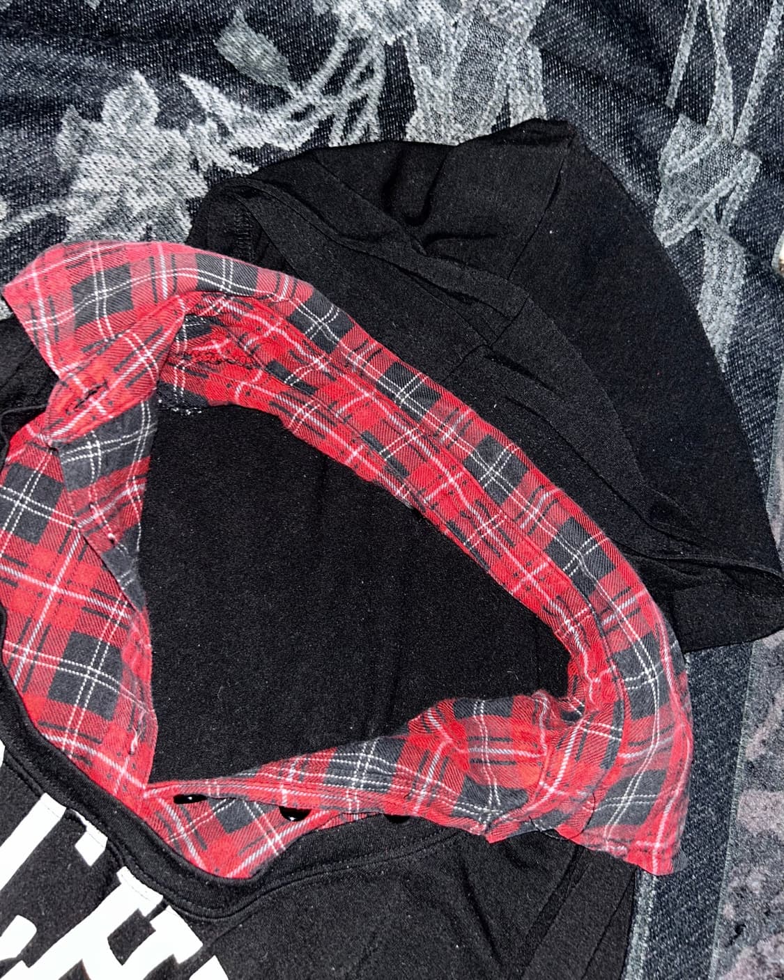 red check pattern layered punk top 상품이미지6