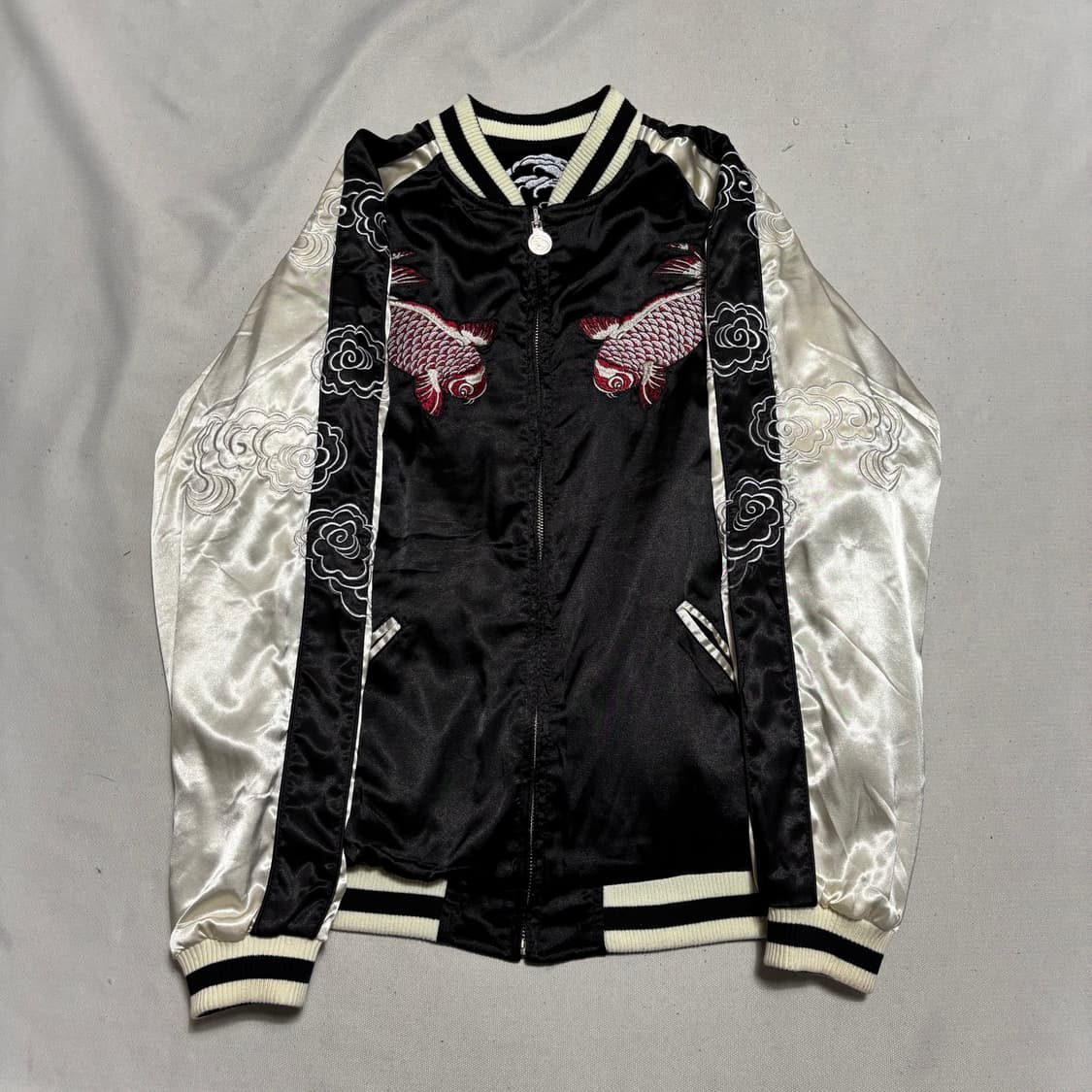 XL jpn 잉어 자수 리버시블 블랙 스카쟌 상품이미지2