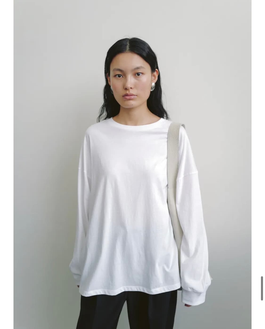 네세서리 긴팔 티셔츠 cotton long sleeve 화이트 white 상품이미지7
