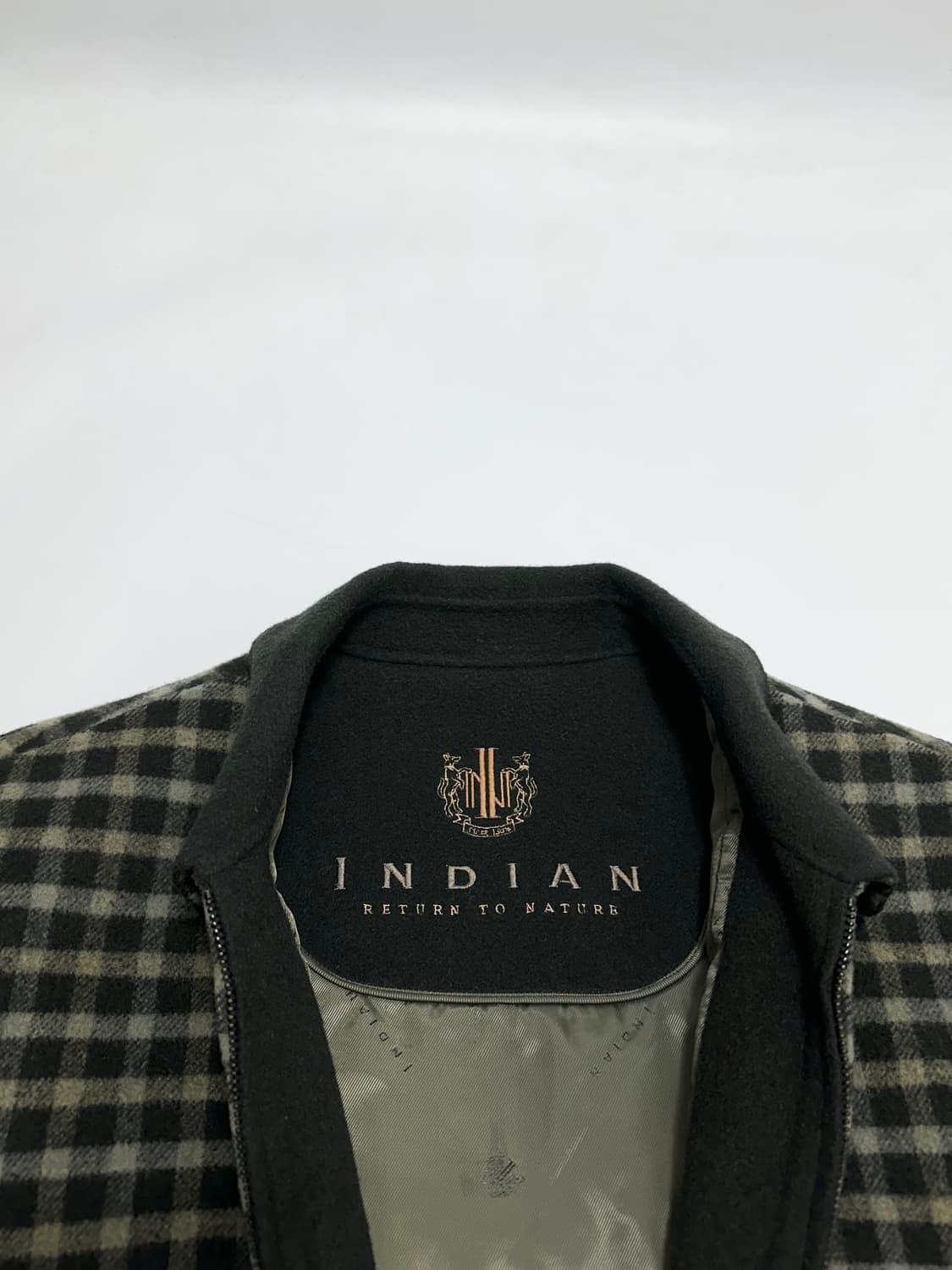 인디안 체크 모직자켓 블루종 상품이미지9